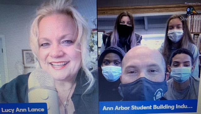 Photo of Host and Class on Virtual Chat Photo of Host and Class on Virtual Chat